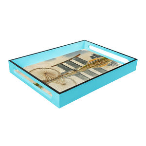 Venta al por mayor, bandeja de laca azul de Singapur, exquisito arte y funcionalidad, forma rectangular, artesanía de Vietnam - Product Image 2