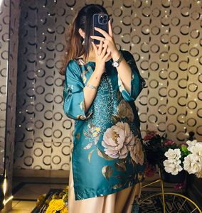 ชุดพิมพ์ลายแบบ reyon น้ำหนักเบาสำหรับสาวๆไปงานปาร์ตี้และออฟฟิศ - Product Image 4