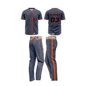 ชุดเบสบอลสีตามสั่งชุดเครื่องแบบกีฬาเบสบอลคุณภาพสูงจำนวนมาก - Product Image 1