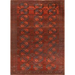 พรมขนสัตว์ถักมือ Kiaan ขนาดใหญ่ 9x12 ฟุต รูปทรงสี่เหลี่ยมผืนผ้า ลายเรขาคณิตนามธรรม สำหรับทางเข้าบ้าน โถงทางเดิน รุ่น Paem-86 สีแดง - Product Image 1