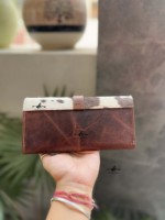 Pochette portefeuille en cuir de vachette à motif western, couleur marron, en cuir de vachette à poils, vente chaude, cadeau pour femme