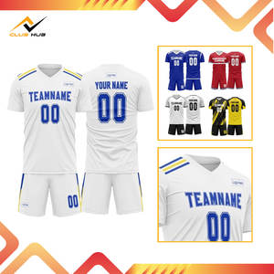 Maillots de football à sublimation personnalisée 100% polyester col en V à séchage rapide manches courtes unisexe adulte - Product Image 5