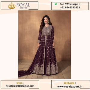 เปิดตัวชุดสูทสวย Georgette Santoon คอลเลกชันสูทชาวปากีสถานอินเดีย มีจําหน่ายในราคาขายส่งสุราษฎร์อินเดีย - Product Image 6