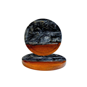 Posavasos de madera de resina epoxi de lujo más vendidos, suministros de utensilios de cocina ecológicos, patrón único, directo de fábrica de Vietnam - Product Image 2