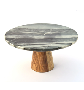 การออกแบบล่าสุดหินอ่อนยืนเค้กที่มีฐานไม้ขนาดที่กำหนดเองการเฉลิมฉลองใช้ยืนเค้กในราคาที่ดีที่สุด - Product Image 1