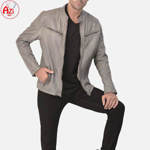 2025 hommes prix usine cuir veste d'hiver nouvelle mode personnalisé col montant avant Logo écologique coupe-vent pour la vente en gros - Product Image 5