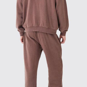 Venta al por mayor de los hombres de manga larga con cremallera con bolsillos personalizado impreso diseño sólido cremallera chándales 100% algodón polar para el invierno - Product Image 6