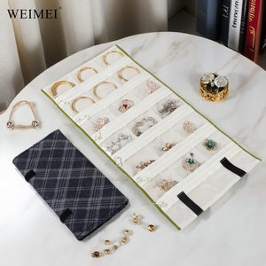 Sac de rangement pour bijoux WEIMEI, en tissu, portable, avec fermeture éclair, pour voyage, bague, collier, bracelet, pochette à bijoux - Product Image 2