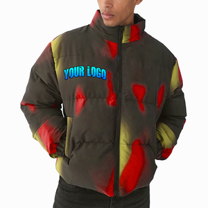 เสื้อแจ็คเก็ตพัฟเฟอร์บุขนสำหรับผู้ชาย แบบมีฮู้ด คอตั้ง ปักโลโก้ด้านหน้า ลายพิมพ์นูน สำหรับฤดูหนาว ขายดี - Product Image 6