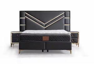 Lujosa base de cama de cabecero de madera, muebles de dormitorio hermosos y finos para uso en habitaciones - Product Image 2