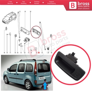 Poignée d'ouverture de hayon arrière extérieure noire BDP1556 pour Kangoo MK2 Express FW Be Bop KW Citan W415 8200497807 - Product Image 5
