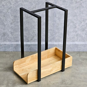 Caja de CPU para Montar en la Pared con Marco de Hierro y Madera de Caucho para la Configuración de un Oficina en Casa - KCPU68016 - Product Image 2