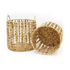 Wholesale New Design Natural Material Large Water Hyacinth Storage Baskets Made In Vietnam