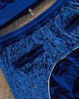 Fabricants Vêtements personnalisés avec broderie pour hommes Ensemble veste et pantalon en velours avec fermeture éclair et bloc de couleurs pour hommes