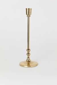 Portavelas de vidrio con acabado dorado Portavelas decorativo de mesa de comedor - Product Image 6