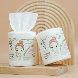 ผ้าขนหนูเช็ดหน้าแบบใช้แล้วทิ้งขนาด10x10ซม. แผ่น100เช็ดเครื่องสำอางผ้าขนหนูแห้งสำหรับดูแลผิวหน้าและพี - Product Image 1