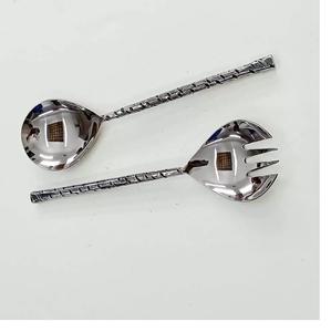 Servidor de Ensalada de Metal Chapado en Oro con Mango de Resina, Juego de Cubiertos de Metal, Nuevo Juego de Cubiertos de Metal, Servidor de Ensalada de Última Generación a Precio de Alta Demanda - Product Image 5