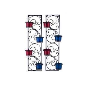 Bougeoir en métal doré pour la décoration de Noël à la maison, applique murale classique faite à la main - Product Image 2