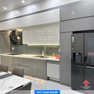 Panneau brillant en PVC charbon de bambou 17mm 1220x2440mm densité 0.55g/cm3 résistant aux termites pour intérieurs de cuisine - Product Image 4