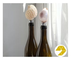 Bouchon de vin coquillage fait main décor côtier pour faveurs de mariage bouchon de vin coquillage grandes offres en vrac prêt à expédier rapidement - Product Image 1