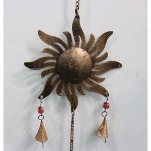 Carillon mural céleste Soleil Lune Étoile de 112 cm de long, décoration bohème pour la maison, en laiton, motif vertical, format corde - Product Image 4