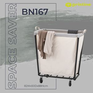 Canvas Laundry <b>Cart</b> With Wheels Large Capacity Minimalist Design Household Use - Product Image 6