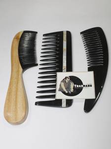Serpillière en corne de bœuf, peigne en corne de bœuf avec ligne d'incrustation en nacre, nouveau Design, produits de soins personnels de qualité supérieure de la marque traditionnelle - Product Image 3