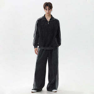 Conjunto Deportivo de Pantalones y Sudadera con Capucha para Hombre, Transpirable, de Secado Rápido, Antibacteriano, de Poliéster/Algodón, Informal, de Pierna Ancha, para Verano - Product Image 2