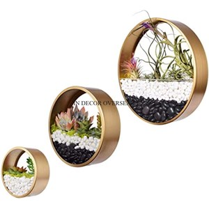 Simple Standard Designer Luxurious Quality Metal High Grade Gold Plated Round Shape <b>Hanging</b> Pots And <b>Planters</b> In Cheap Price - Product Image 1