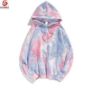 Sudadera con capucha para hombre Tie Dye Pullover Street Wear Logotipo personalizado Tallas grandes Hombro caído Hombres Sudadera con capucha Proveedor - Product Image 2