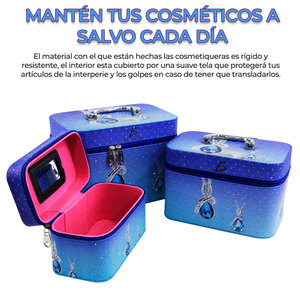 Set di 3 Borse Organizer per Trucchi Portatili ed Ecologiche, Beauty Case con Logo Personalizzato in PU, Borsa Cosmetica con Stampa a Pois - Product Image 6