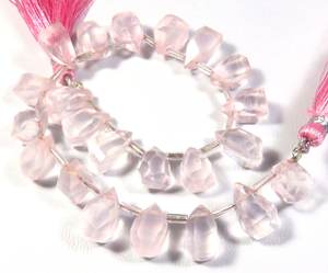 Perles de pierre précieuse en quartz rose naturel, brin de 8 pouces, forme de larme, facettées, 10,5-13 mm, perles en vrac pour bijoux - Product Image 5