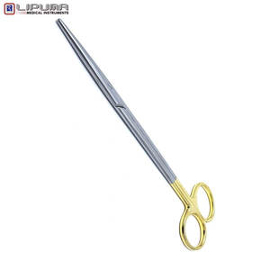 Tijeras de disección LIPUMA Metzenbaum de alta calidad, acero inoxidable, mango dorado, fabricadas con precisión, quirúrgicas, rectas y manuales - Product Image 2