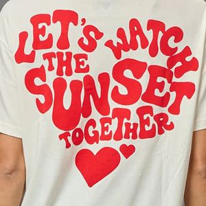 Gran oferta, Camiseta de algodón de alta calidad transpirable de gran tamaño para mujer, hecha a medida, suelta, hombro caído, patrón estampado ecológico - Product Image 4