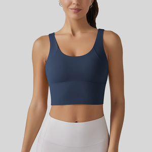 Soutien-gorge de sport pour femme, personnalisable, vente en gros usine, avec fermeture arrière réglable à crochets, sans coutures, haut de sport à maintien élevé pour le yoga - Product Image 3