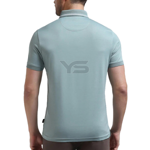 Haute qualité 200G mode masculine pour Polo T-Shirts Logo brodé respirant coton/Spandex tissu uni à manches courtes décontracté fo - Product Image 2