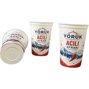 ถ้วย PP Ayran ขนาด 300 มล./8 ออนซ์ สำหรับบรรจุโยเกิร์ตหรือเครื่องดื่ม  แบบใช้แล้วทิ้ง เกรดสำหรับอาหาร  พิมพ์ลาย IML  ดีไซน์ร่วมสมัย รูปทรงทันสมัย ผลิตในตุรกี รุ่น DPB300 - Product Image 5
