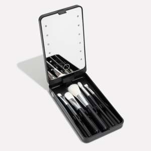 Set de Brochas de Maquillaje Profesional Rose con Espejo de Viaje, Set de 5 Piezas para Maquillaje de Rostro y Labios, Incluye Brocha para Difuminar Polvo, Muestra Gratis - Product Image 2