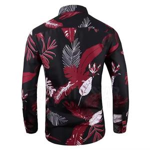 <b>Men's</b> Slim Casual Button-Up Cotton Flannel <b>Shirt</b> Floral Print Design <b>Western</b> Embroidery for Polo Neckline Long Sleeve Breathable - Product Image 3