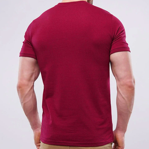 Venta al por mayor de los hombres de ajuste regular de secado rápido ecológico transpirable camiseta logotipo personalizado impreso manga corta al aire libre de algodón de punto - Product Image 3