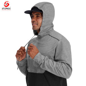 Sudadera con capucha de pesca al aire libre ligera con protección solar de manga larga Sudadera con capucha de tela personalizada para hombres - Product Image 4