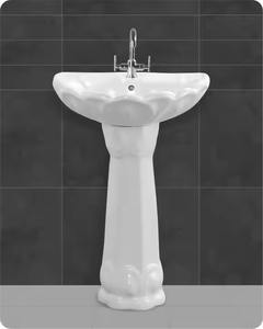 Fregadero de pedestal de cerámica de Venta caliente del mercado de Yemen en fregadero de baño de precio barato con soporte de pedestal en precio barato - Product Image 3