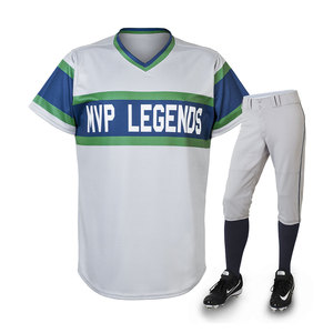 Ensemble d'uniformes de Baseball en tissu de maille bleue pour hommes, chemise de Venezuela, patchs de broderie, maillot de Softball pour femmes - Product Image 1