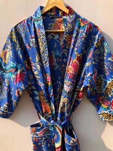 Robe kimono en coton imprimé à la main, motif floral paisley, pour le marché de gros au meilleur prix - Product Image 4