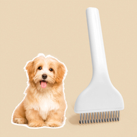 Peigne démêlant pour animaux de compagnie en ABS et acier 304, fourni par l'usine, pour le démêlage du sous-poil des chiens et des chats, accessoires de toilettage