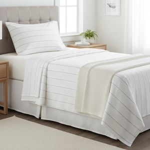 ชุดผ้าซาตินลาย300TC เกรดโรงแรมและโรงพยาบาลผ้าซาตินที่ระบายอากาศได้ความสบายยาวนาน - Product Image 3