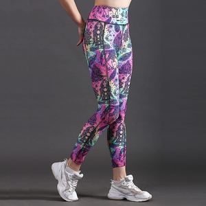 Alta calidad 100 por ciento algodón sublimación señoras Legging Yoga entrenamiento gimnasio pantalones Fitness elástico Deporte Pantalones para mujeres gimnasio - Product Image 2