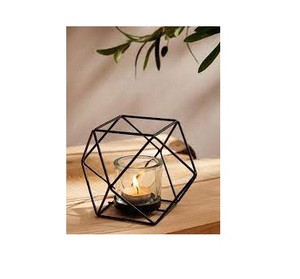 Chandelier noir support géométrique nordique haut de Table bougeoir en métal doré de luxe pour la décoration intérieure - Product Image 6