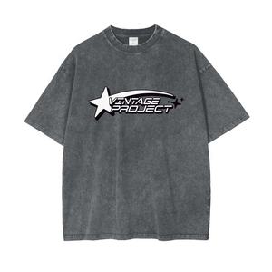 Camisetas de Hombre Personalizadas, Estilo Urbano, Oversize, Lavado Ácido, Estampadas, de Algodón, Vintage, Retro, con Hombros Caídos, a la Moda - Product Image 6