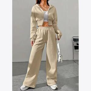 Ensemble de survêtement décontracté pour femmes, haut court et pantalon de survêtement, 2 pièces, pour l'hiver et l'automne 2025 - Product Image 3